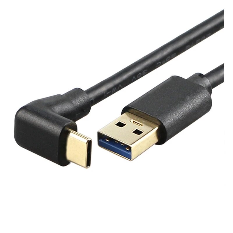 Позолоченный угловой кабель Type-C to USB3.0 0,5 м, UP gold-plating