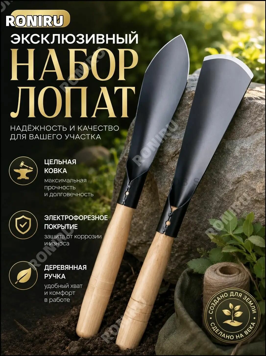 RONIRU Лопата посадочная 10 см