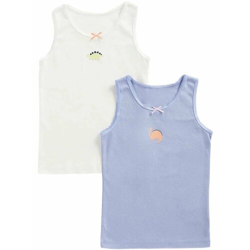 фото Майка mothercare singlet (2 pcs), размер 134, белый/голубой