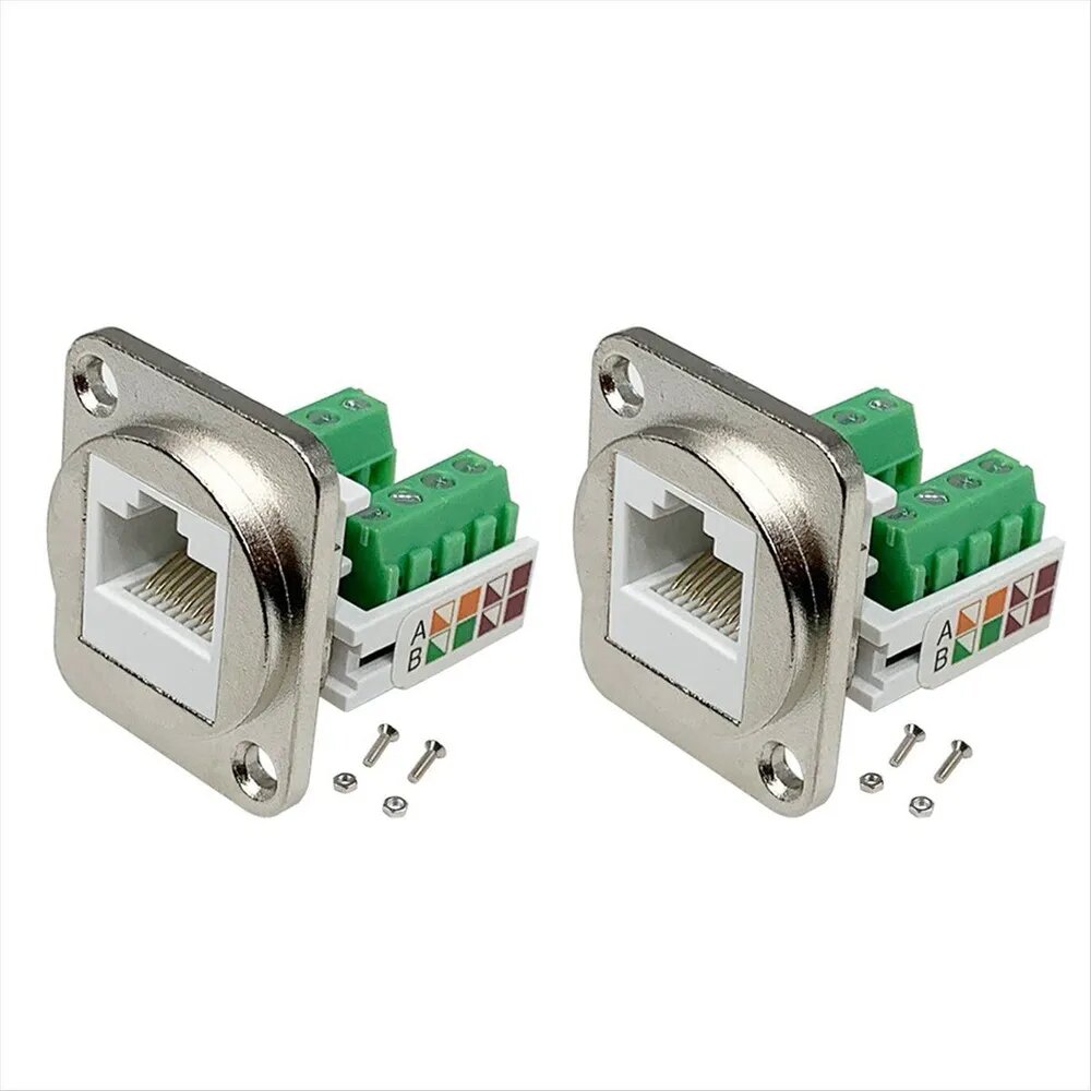 2 Шт. RJ45 Адаптер С Винтовой Клеммой Для Монтажа На Панели