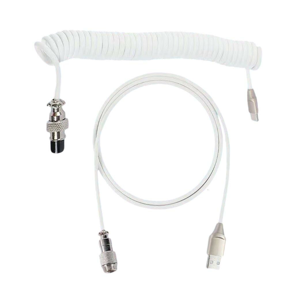 Механический кабель с разъемом Type C USB и авиатором, Белый