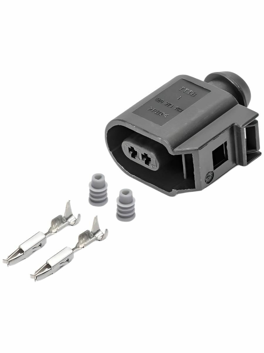 Разъем 6E0973702 датчика ABS для AUDI, SEAT, SKODA, VOLKSWAGEN, (2 pin) 2 контакта, без проводов