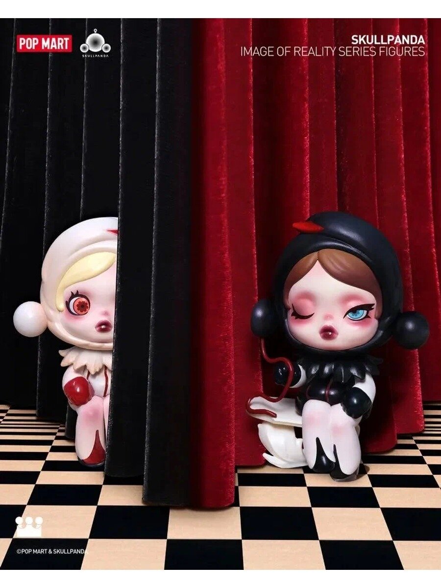 POP MART SKULLPANDA Image Of Reality Series Figures, The Duality(Black), Подарок, 1 шт