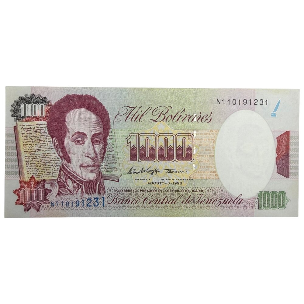 Венесуэла 1000 боливаров 1998 г. (06.08.1998) (Серия N)