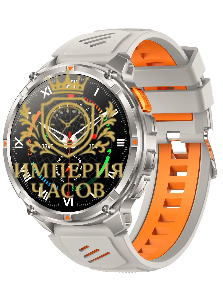 LIGE Смарт-часы Военные Tactical Ultra 1100 мАч с фонариком и компасом IP68 Спортивные 1.7" Full HD Звонки SpO2 Мониторинг сна, 52mm
