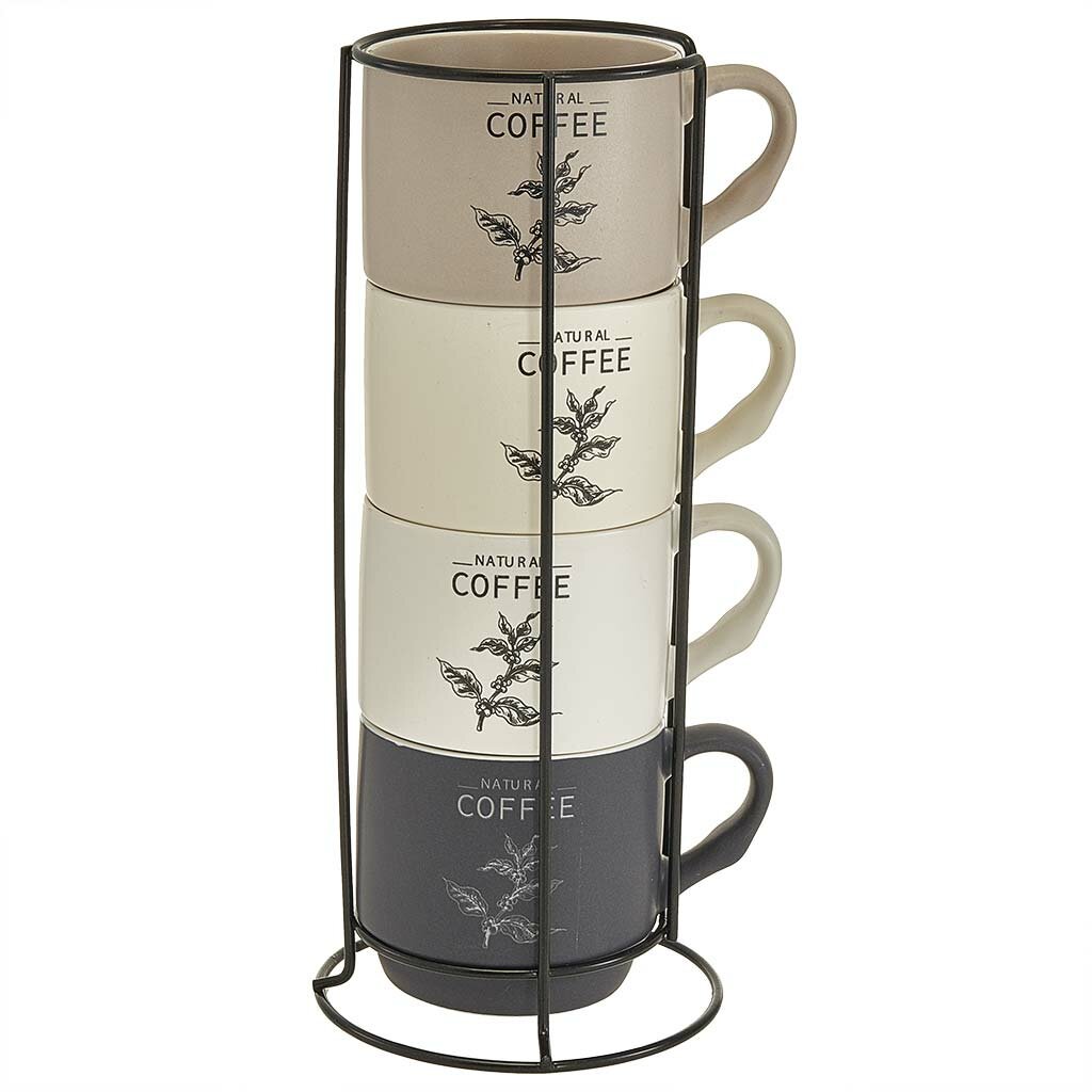 Набор кружек 350 мл Rosario Ф11-054L/4 на металлической подставке