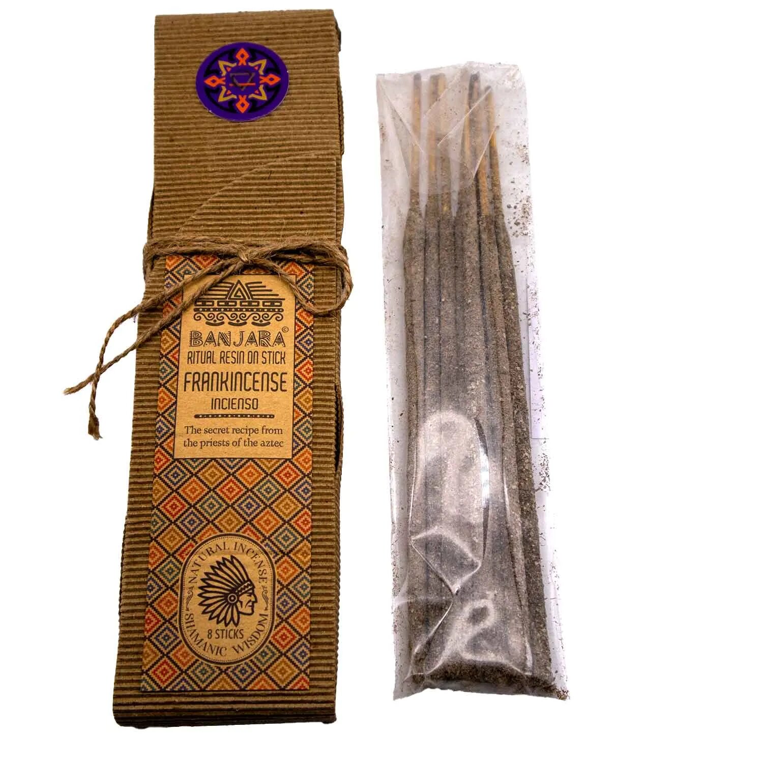 FRANKINCENSE Incienso, Banjara (ладан супер премиум этно-благовония, Банджара), 8 палочек.