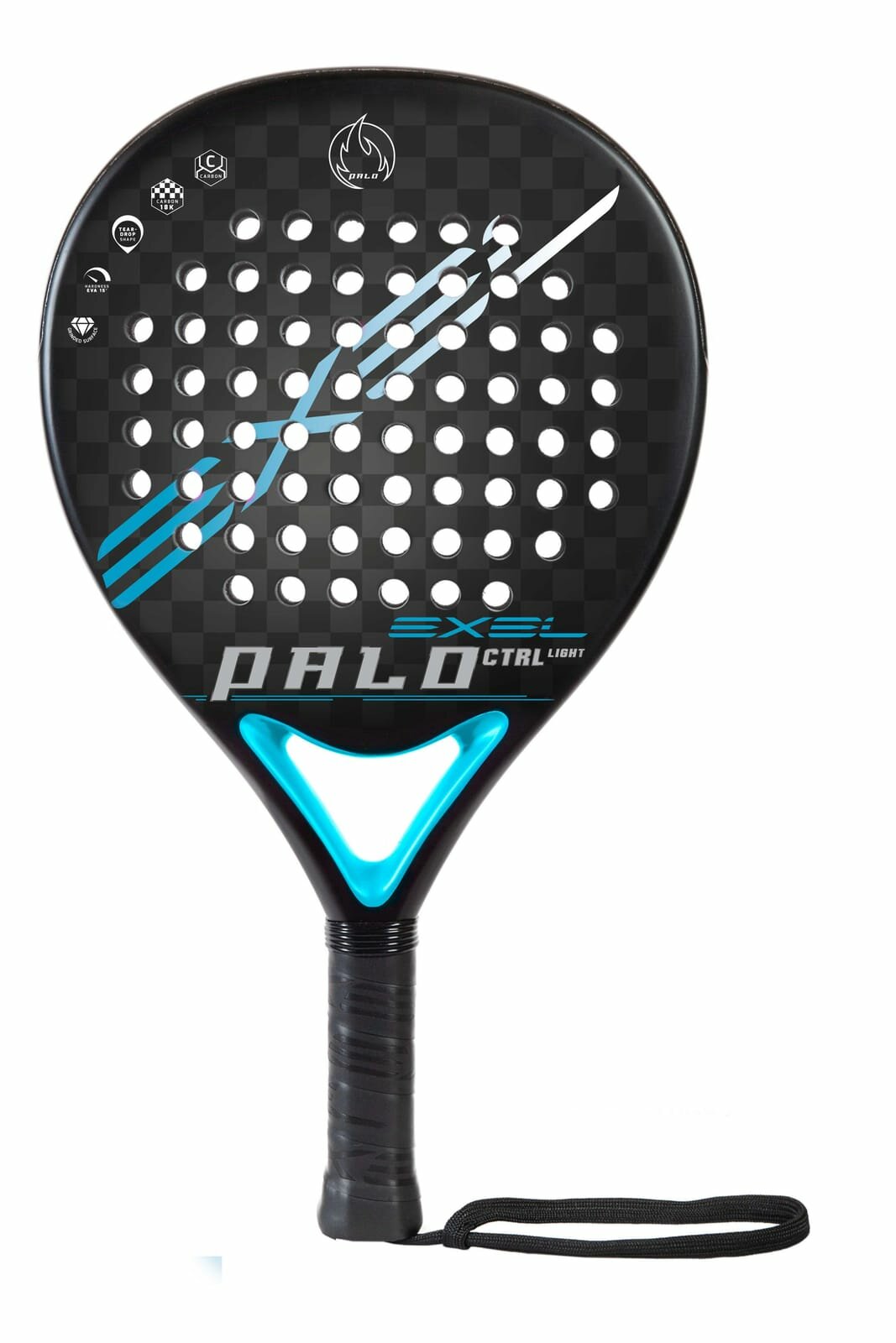 DECATHLON ракетка для падел тенниса Exel PALO Light, черный/светло-синий, длина 45.5 см, вес 360 г