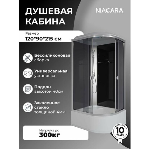 фото Душевая кабина niagara eco e120/90/40l/tn (1200х900х2150)