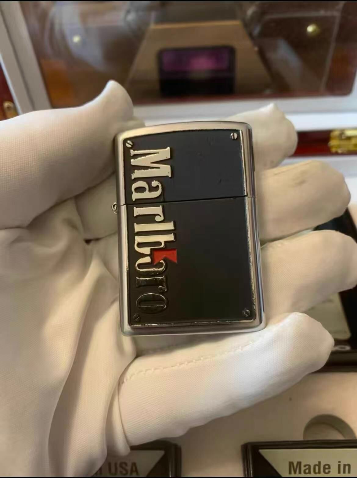 Zippo, "Лимитированная серия Marlboro, черный", пустая(без заправки)