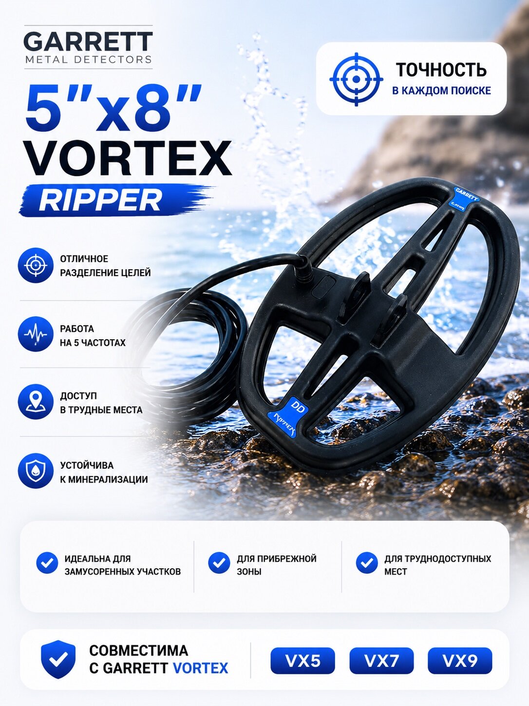 Катушка GARRETT 5x8 VORTEX RIPPER
