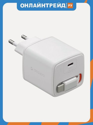 Изображение товара Сетевое зарядное устройство Deppa 45Вт, 2хUSB-C, GaN, белый (11485)