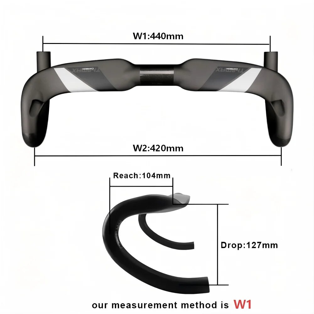 Руль шоссейный Alfa Pasca Carbon Aero 440 мм, UD Matte