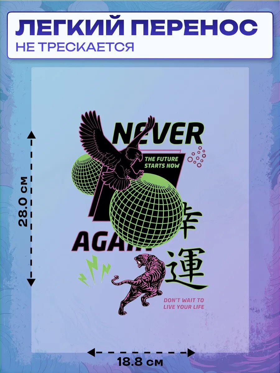 Термонаклейка never again — фото 1