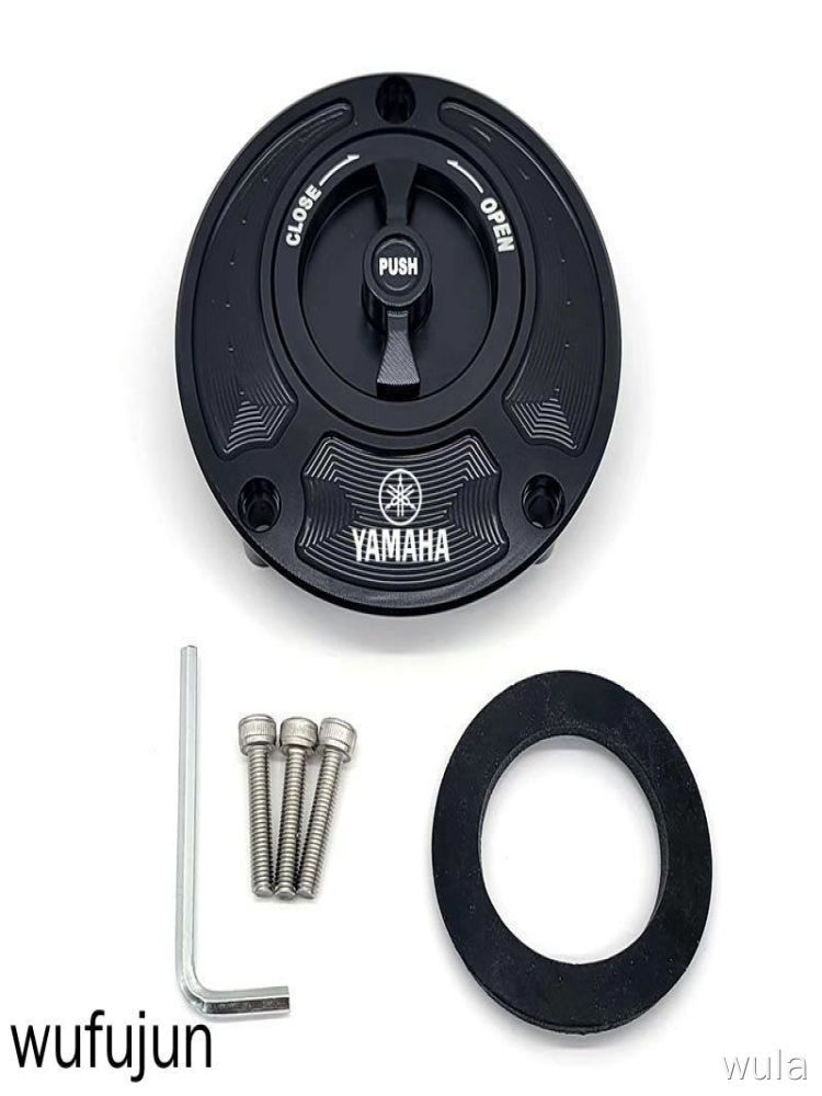 Крышка бензобака для Yamaha черная push-top без ключа комплект с крепежом для тюнинга мотоцикла крышка бака