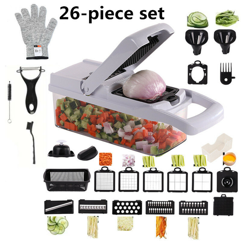 Овощерезка 26 в 1 белая крышка многофункциональная кухонная