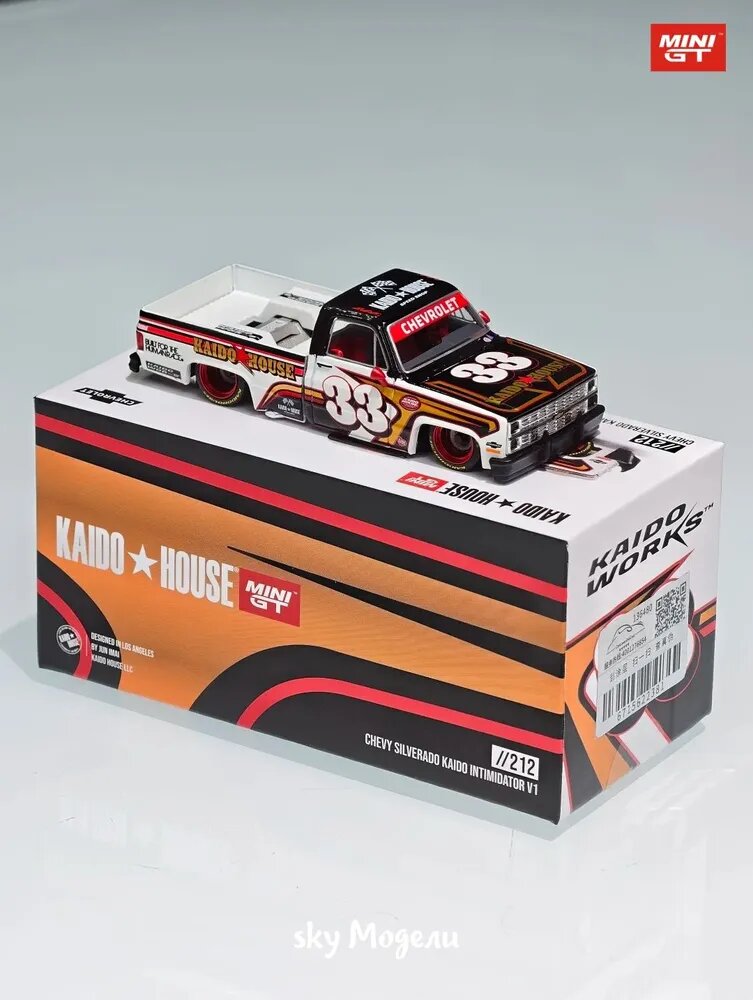 Машинка MINI GT 1:64 MINI GT x Kaido House 1:64 KHMG212 CHEVROLET SILVERADO KAIDO INTIMIDATOR V1