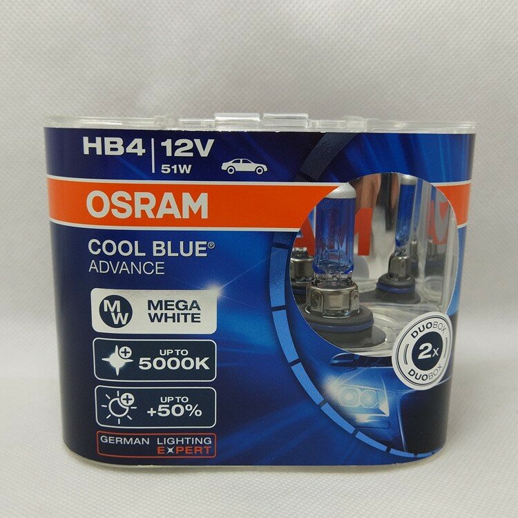 Osram CBA 5000K Upgrade Avtomobilnaya HB4 Galogenovaya Lampochka Para - Byelyy Svetch 5000K Tsvetovaya Temperatura