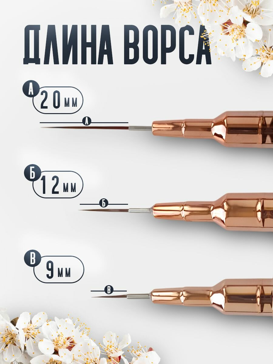 Кисти для маникюра тонкие