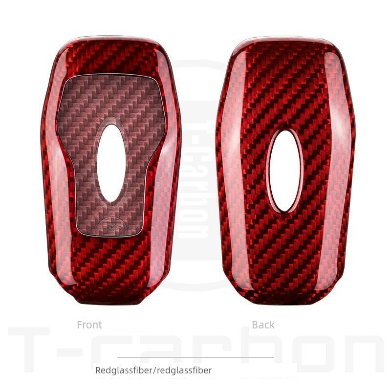 Карбоновая чехол для ключей Ford Mustang, Explorer, Mondeo, Edge и Mach-E, красный с вентиляционным дизайном,