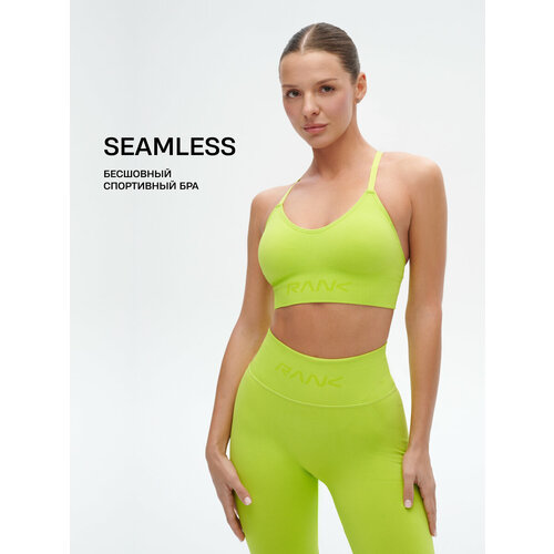 фото Топ спортивный rank seamless bra low, размер s, зеленый