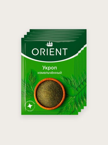 Изображение товара Укроп измельченный ORIENT, 7 г упаковка из пакетов по 7 грамм