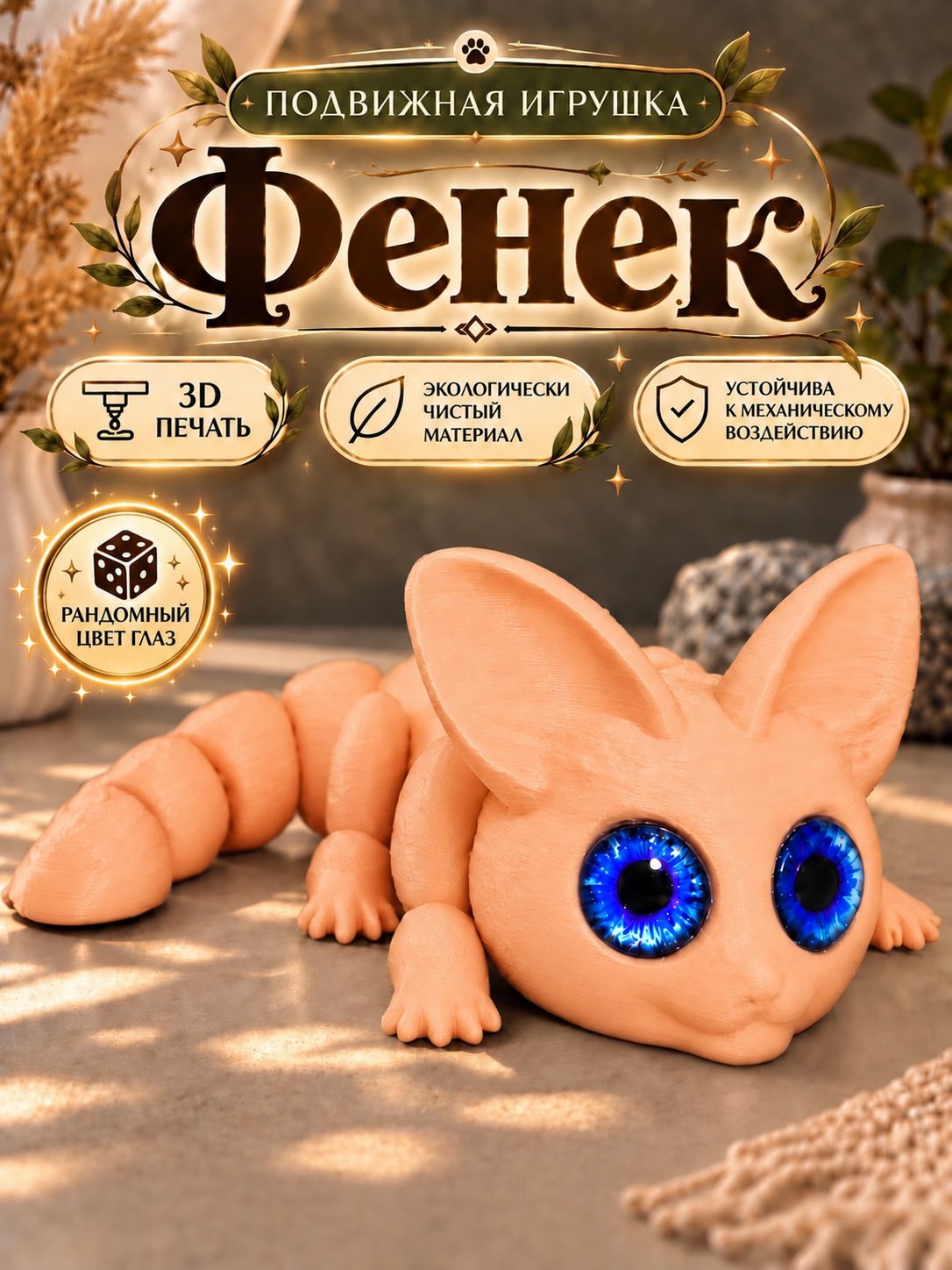 3д игрушка подвижная фигурка Фенек