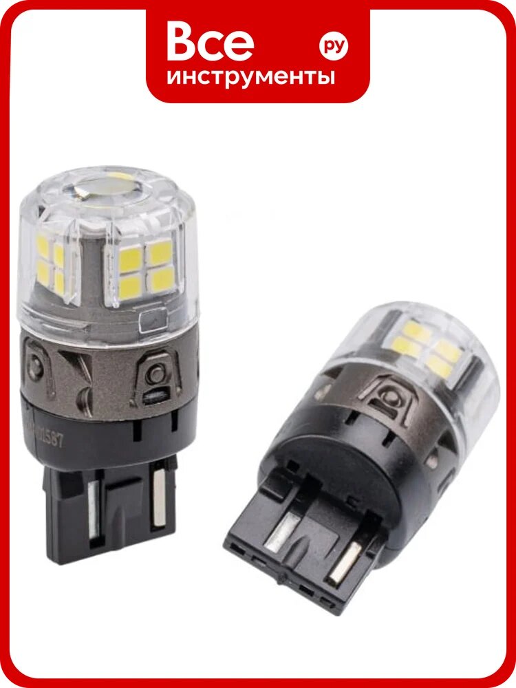Светодиодная лампа Optima Light 7440 Optima Premium LED оникс, WHITE, 5500K, 650Lm, 12V, (W21W)комплект 2 шт O-7440