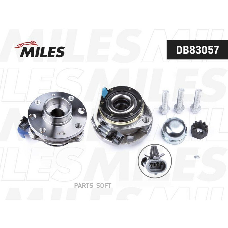 MILES DB83057 Ступица с подшипником передняя (4 Отверстия) + ABS OPEL ASTRA G/ZAFIRA A 98-05. ()