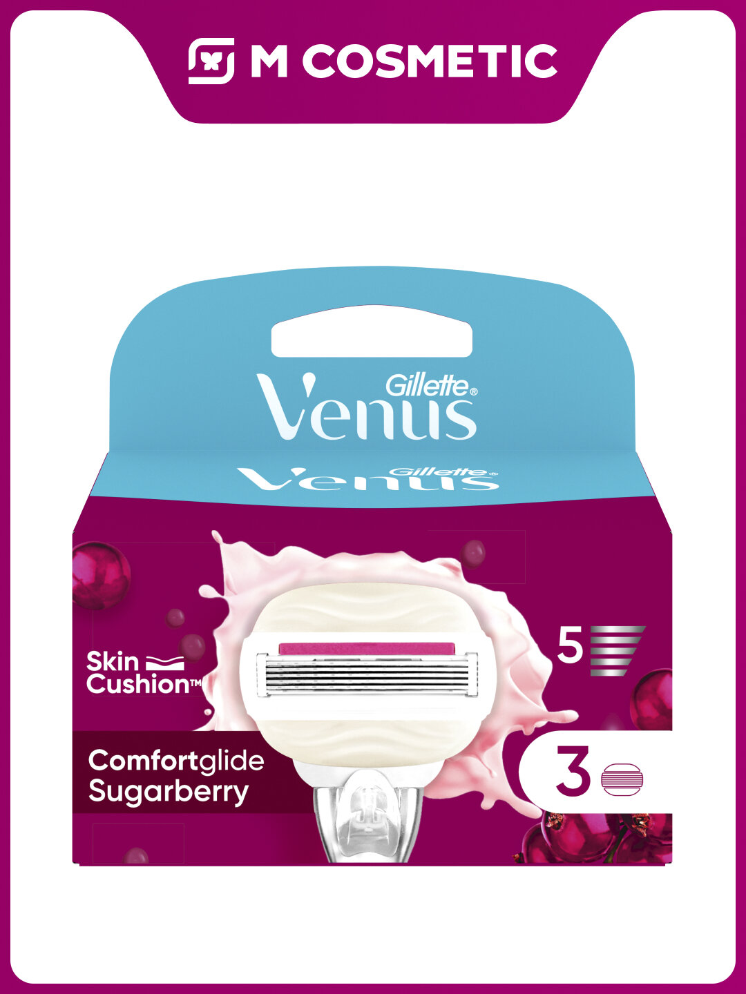 Сменные кассеты Gillette Venus ComfortGlide, для комфортного бритья, 3шт