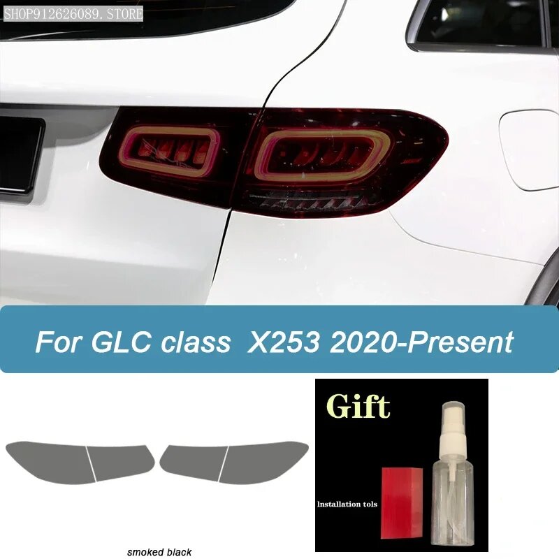 Для Mercedes Benz GLC Class C253 X253 2020 2021, защитная пленка для фар автомобиля, задний фонарь, дымчатый черный оттенок, виниловая наклейка из ТПУ