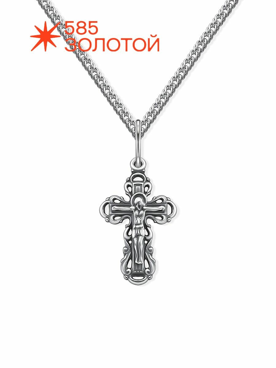 Крестик, серебро, 925 проба, оксидирование