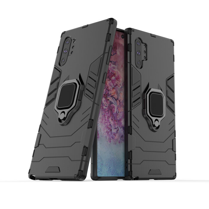 Противоударный чехол с кольцом Panther Case для Samsung Galaxy Note 10 Plus черный