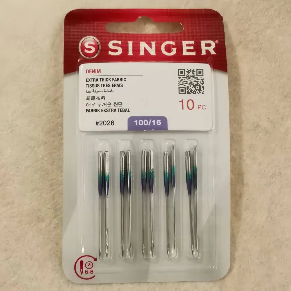 Иглы швейные Singer Denim 100/16 #2026, 10 шт