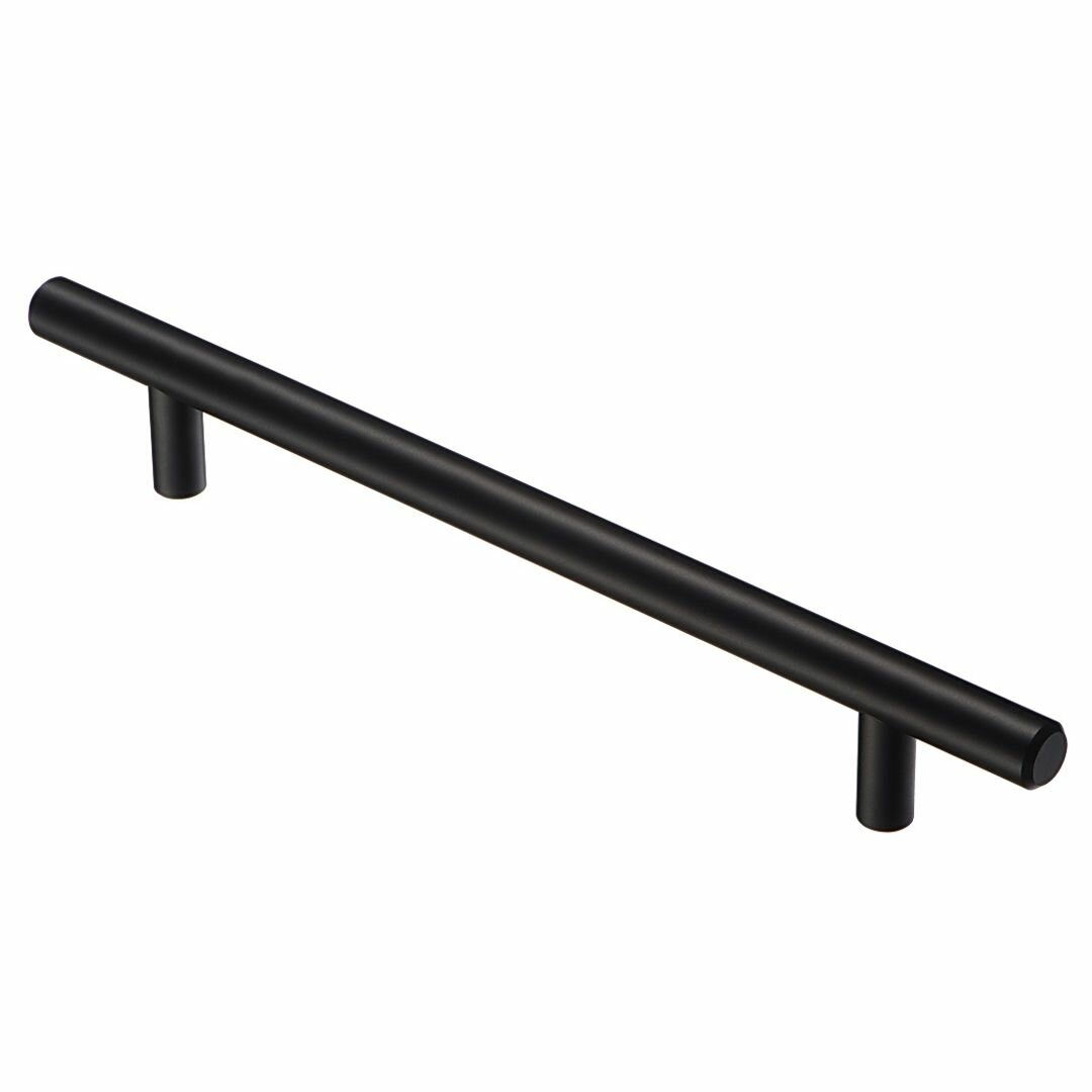 Ручка-рейлинг 12 мм, 128 мм, матовый черный, R-3020-128 BL