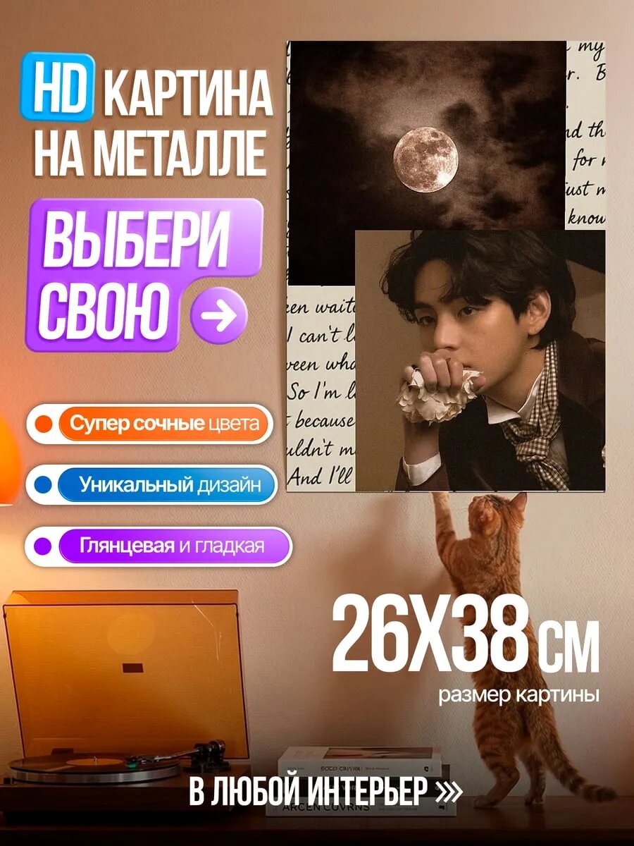 Картина на HD металле Лунный свет и грусть