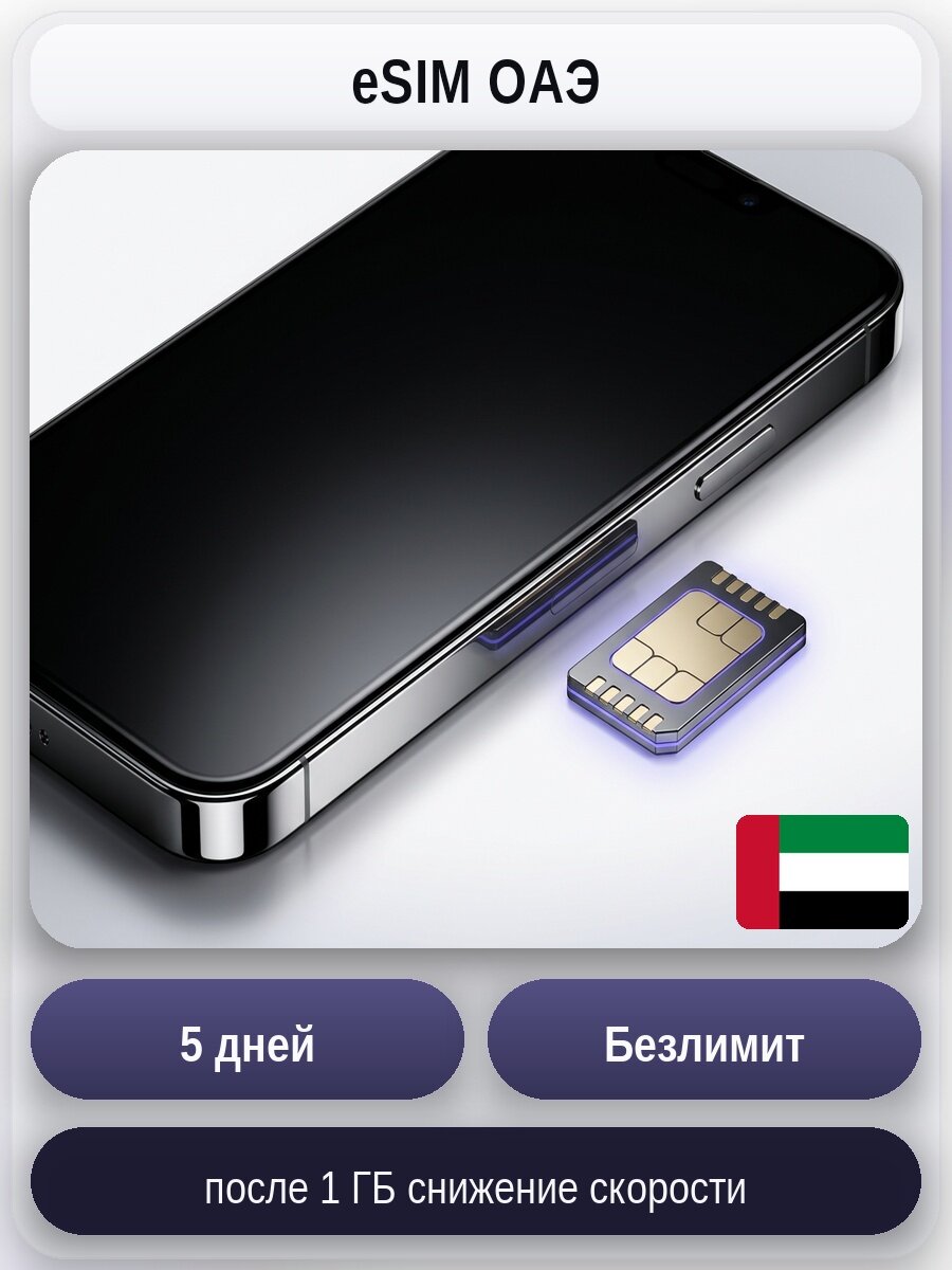 ESIM для мобильного интернета: безлимит на 5 дней | ОАЭ | Виртуальная СИМ-карта