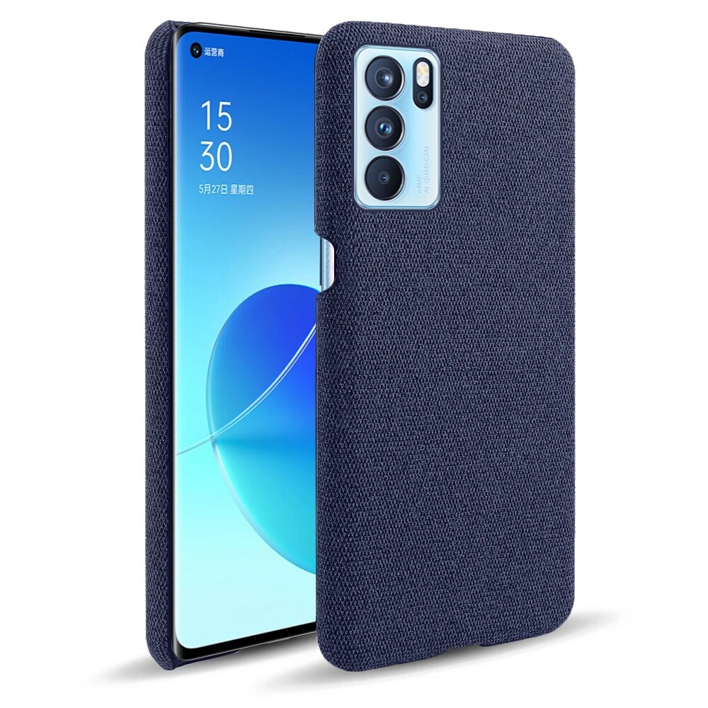 Тканевая текстура подходит для телефона OPPO Reno6 Pro + чехол для Синий, Синий, For OPPO Reno6 5G