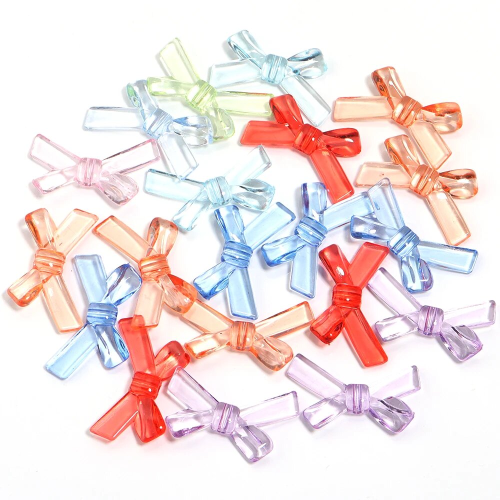 20 шт. акриловые бусины бабочки, Jelly color