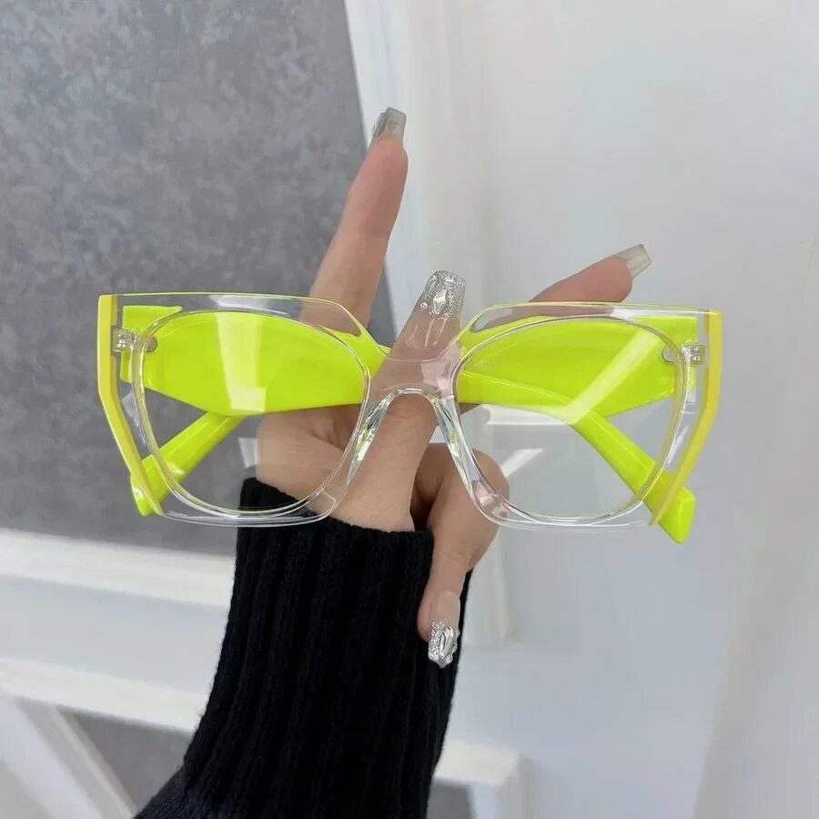 Прозрачные квадратные очки Oculos SAKFHIA TransYellow, Светло-желтый