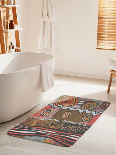 Изображение товара Коврик для ванной комнаты и туалета противоскользящий "Африканская абстракция" 60х100 см, JoyArty