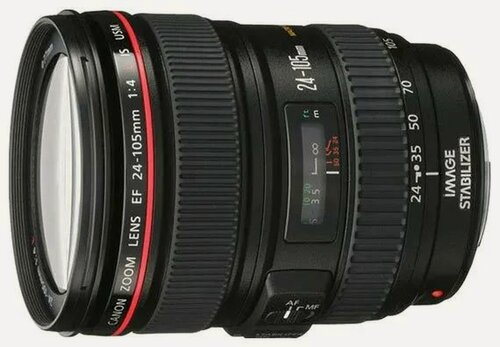 Изображение товара Объектив Canon EF 24-105mm f/4L IS USM, для полнокадровых камер, стабилизация, автофокус, черный