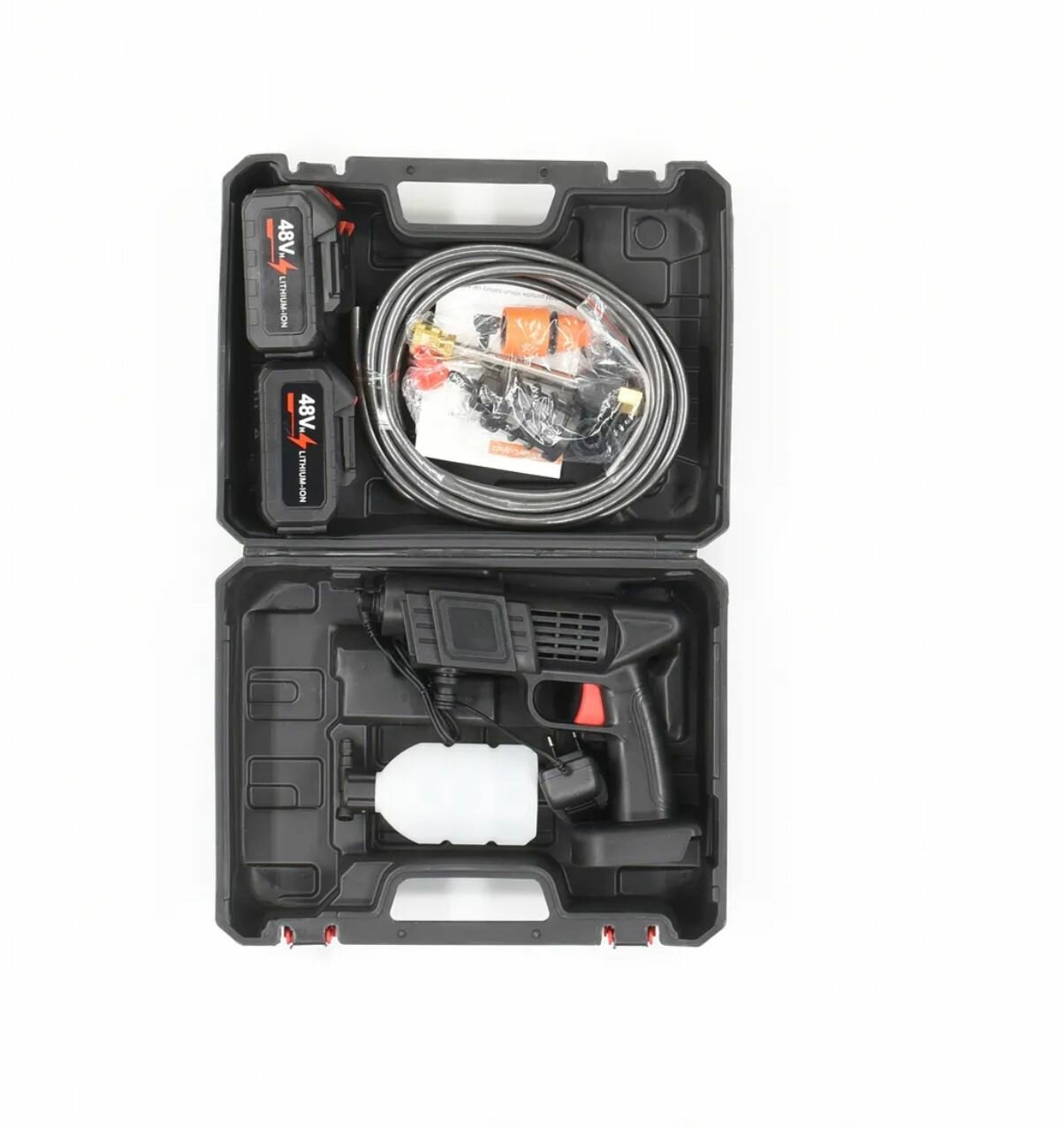 Мойка высокого давления аккумуляторная для автомобиля в кейсе, с 2 аккумуляторамив наборе