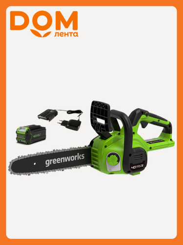 Изображение товара Цепная пила Greenworks G40CS30IIk2, 40V, с аккумулятором, шаг цепи 3/8", 30см