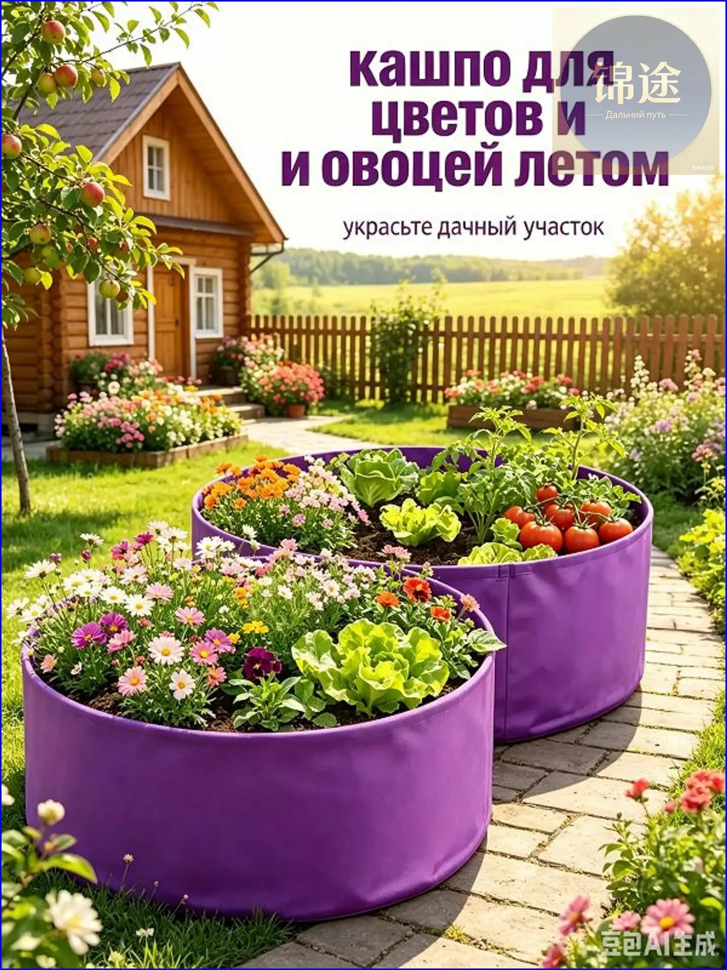 Кашпо 56 л, 20.2 см, 2 шт, цвет фиолетовый