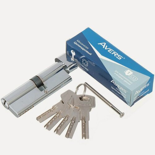 Изображение товара Личинка замка двери Avers ZM-90(40C/50)-C-CR, 90 мм, хром. Надежный цилиндровый механизм для входных и межкомнатных дверей