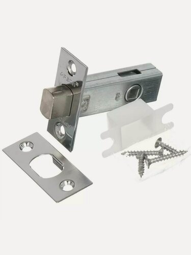 Изображение товара Задвижка врезная Apecs L-0126-CR 64 мм без завертки для межкомнатных дверей. Надежная дверная фурнитура от бренда Апекс.