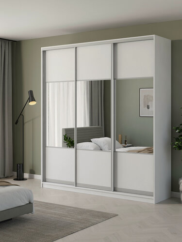 Изображение товара Шкаф купе Матэрна для одежды белый комбинированный 200 х 50 х 240 см