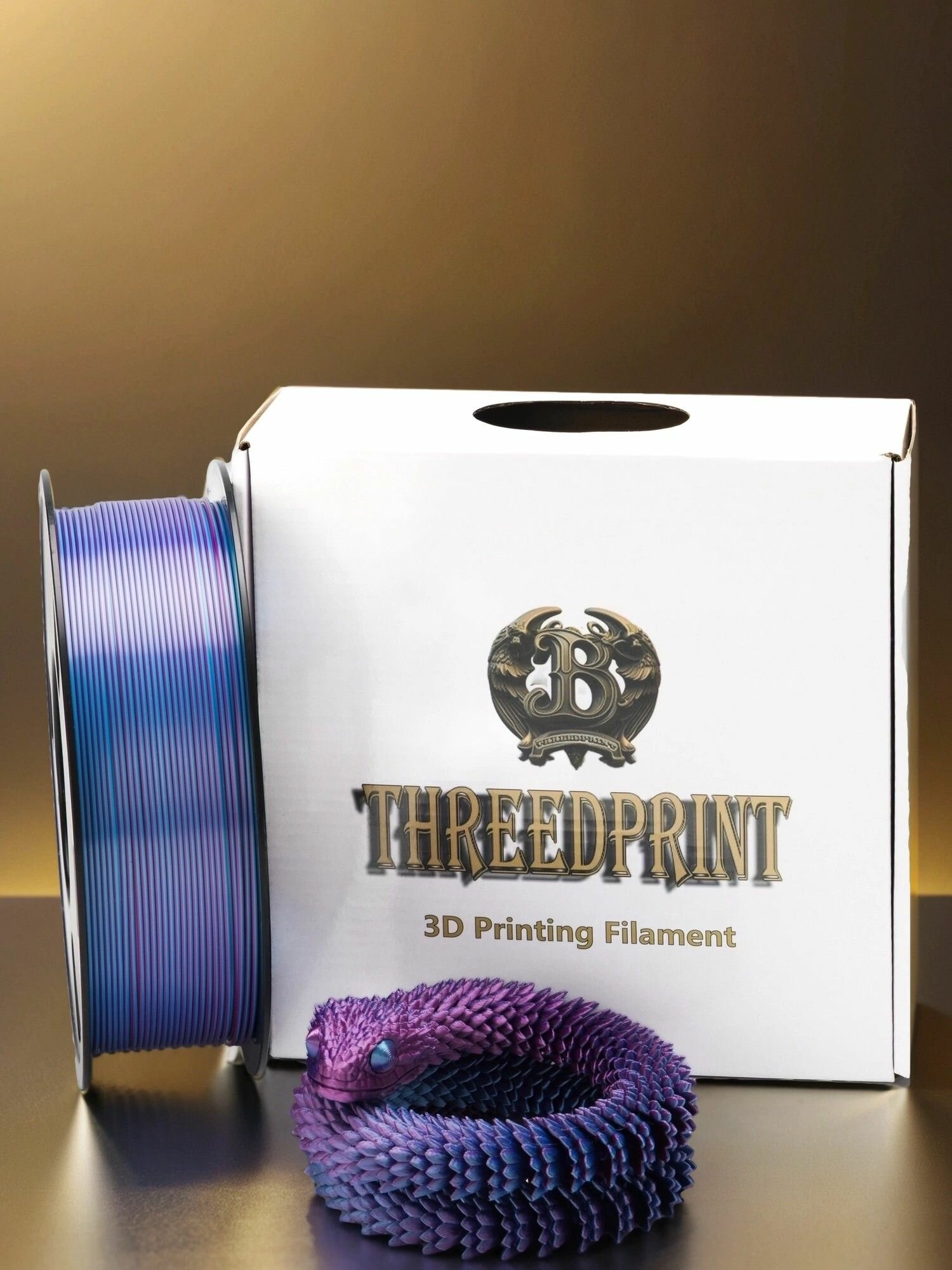 Пластик ThreeDprint PLA silk magic синий-красное вино (blue wine red) катушка нити 1.75 для печати на 3D принтере