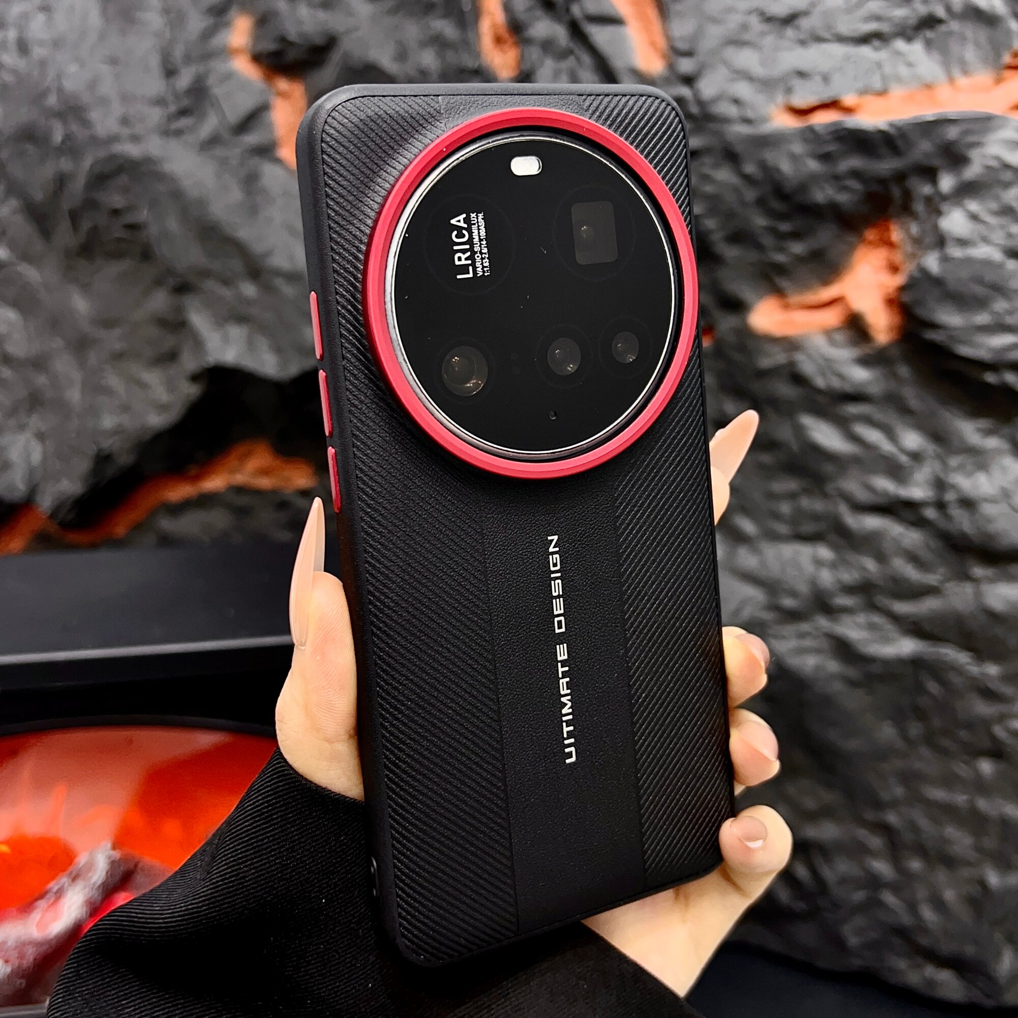 Чехол Для Xiaomi 13 Ultra/Сяоми 13 ультра, soft touch, чехол-кардиомонитор, искусственная кожа, поликарбонат (PC), защита камеры, ударопрочный, усиленные углы, Xiaomi, Xiaomi 13 Ultra, black,